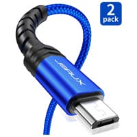 Micro USB Cable Android Charger, JSAUX (2-Pack 6.6FT) Micro USB Android Charger Cable Nylon Braided Cord Compatible with Samsung Galaxy S7 S6 J7 Note 5, Kindle, Xbox, PS4 and More-Blue
